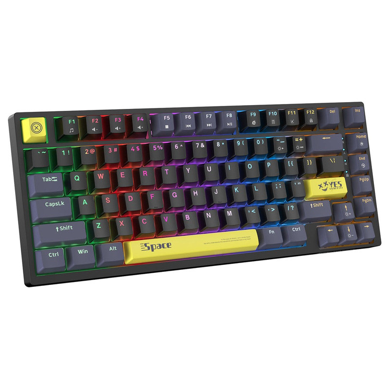 کیبورد گیمینگ بی سیم اونیکوما مدل G52، مکانیکال سوییچ آبی ، Tenkeyless، نورپردازی RGB