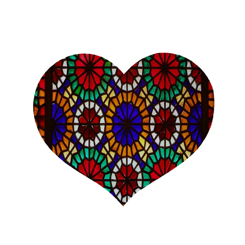 پادری مدل قلب طرح سنتی کد 5306 سایز 90x90 سانتی متر