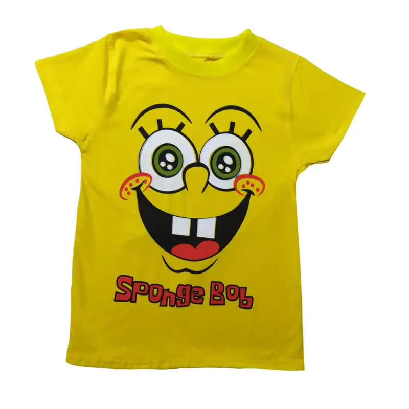 ست تی شرت و شلوارک بچگانه مدل باب اسفنجی کد B01