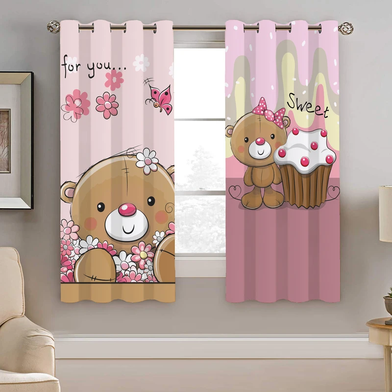 پرده نیروانا طرح خرس کوچولو کودک مدل هازان کد 8357 سایز 140×200 سانتی متر