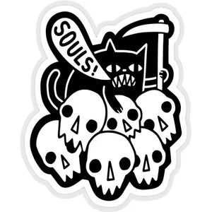 استیکر لپ تاپ طرح cat got your soul کد ST298