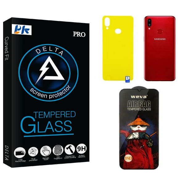 محافظ صفحه نمایش پی کی مدل Delta ProAirbag مناسب برای گوشی موبایل سامسونگ Galaxy A10s  به همراه محافظ پشت گوشی