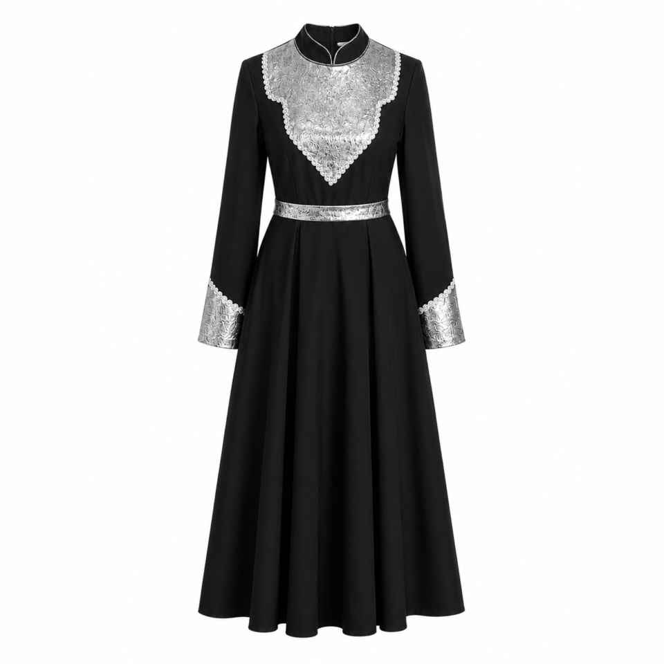 پیراهن یقه ایستاده زنانه مدل Mandana_1427