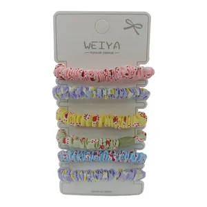 کش مو زنانه مدل فانتزی پارچه ای طرح توت فرنگی بسته 6 عددی