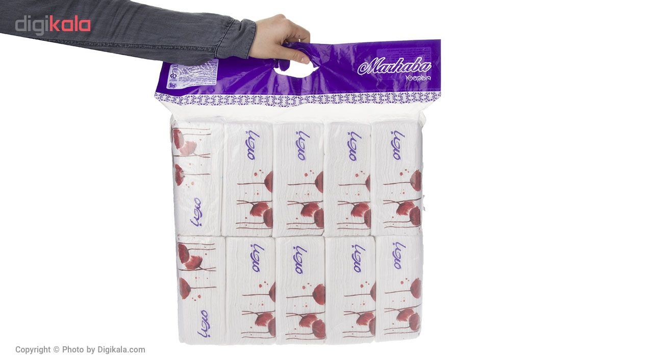 دستمال کاغذی 100 برگ مرحبا مدل White بسته 10 عددی main 1 2