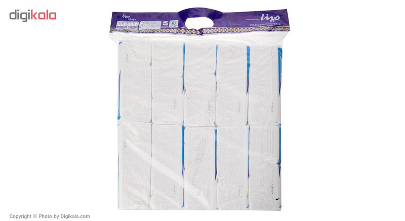 دستمال کاغذی 100 برگ مینا مدل Blue بسته 10 عددی