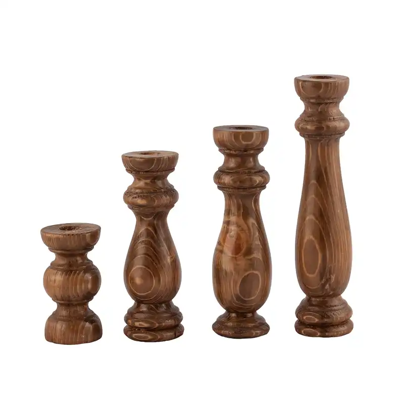 جاشمعی چوبی مدل لاله بسته 4 عددی