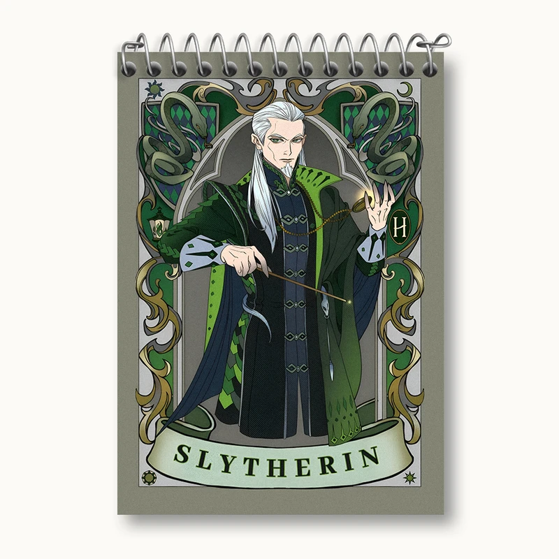 دفتر یادداشت 50 برگ خندالو طرح اسلیترین هری پاتر (Harry Potter) کد N2432