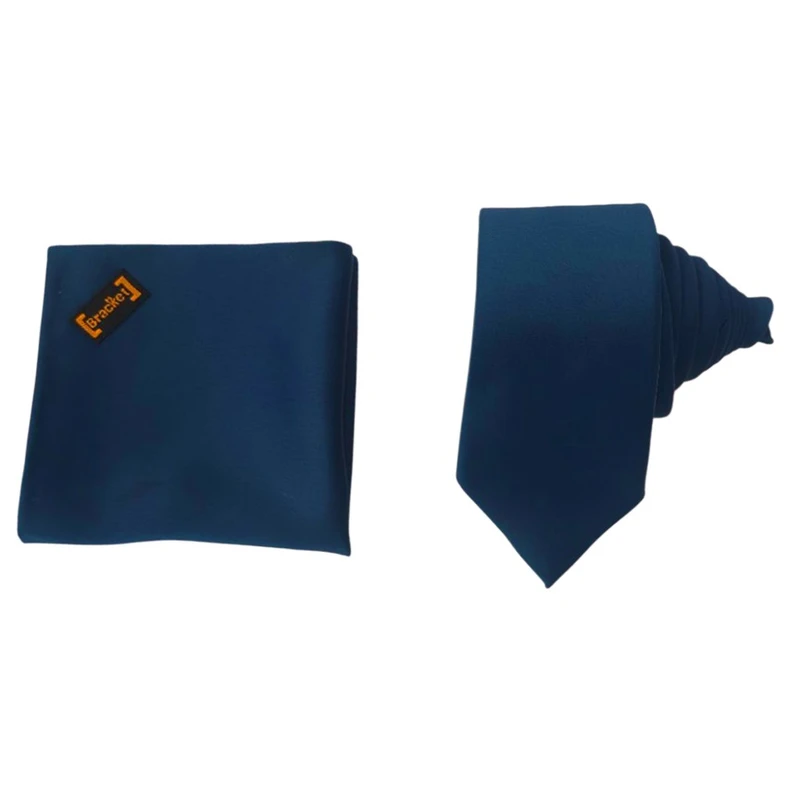 ست کراوات و دستمال جیب مردانه براکت مدل کلاسیک کد SA206