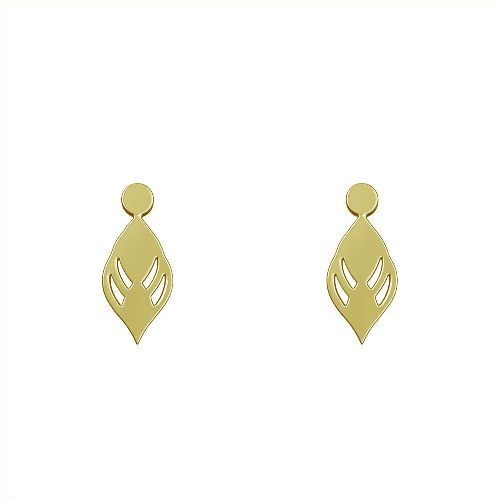 گوشواره طلا 18 عیار زنانه مدوپد مدل هندسی کد GA1-13208 -  - 2