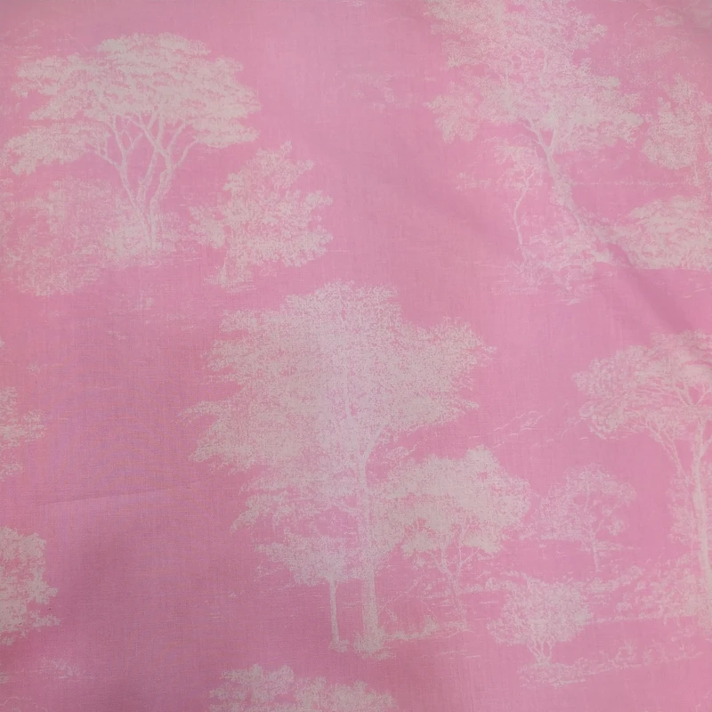 پارچه ملحفه عرض 2.4 متر فیلور مدل درخت رنگ صورتی