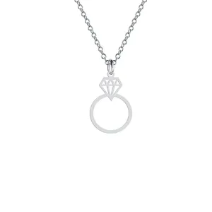 گردنبند نقره زنانه هایکا مدل دایره و الماس کد n.ha2-737
