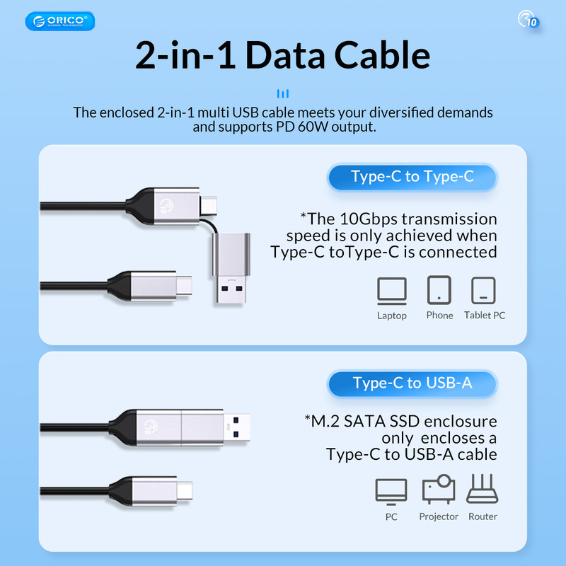 قاب هارد اکسترنال USB -C اوریکو مدل 6616C3