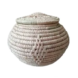 ظرف برنج حصیری طرح خمره ای مدل s2