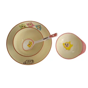 سرویس غذاخوری کودک چهار پارچه 1 نفر مدل cute eggs