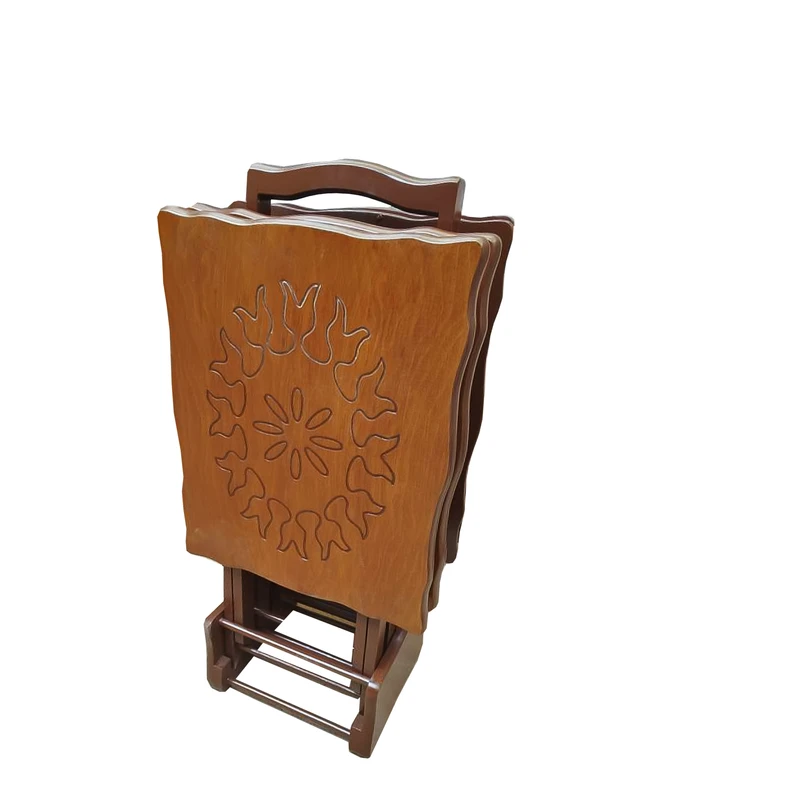 میز عسلی مدل تاشو مستطیل cnc B300 مجموعه 4 عددی