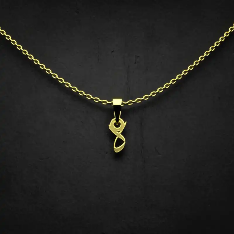 گردنبند طلا 18 عیار زنانه مدوپد مدل حرف ه کد I3-1-1555