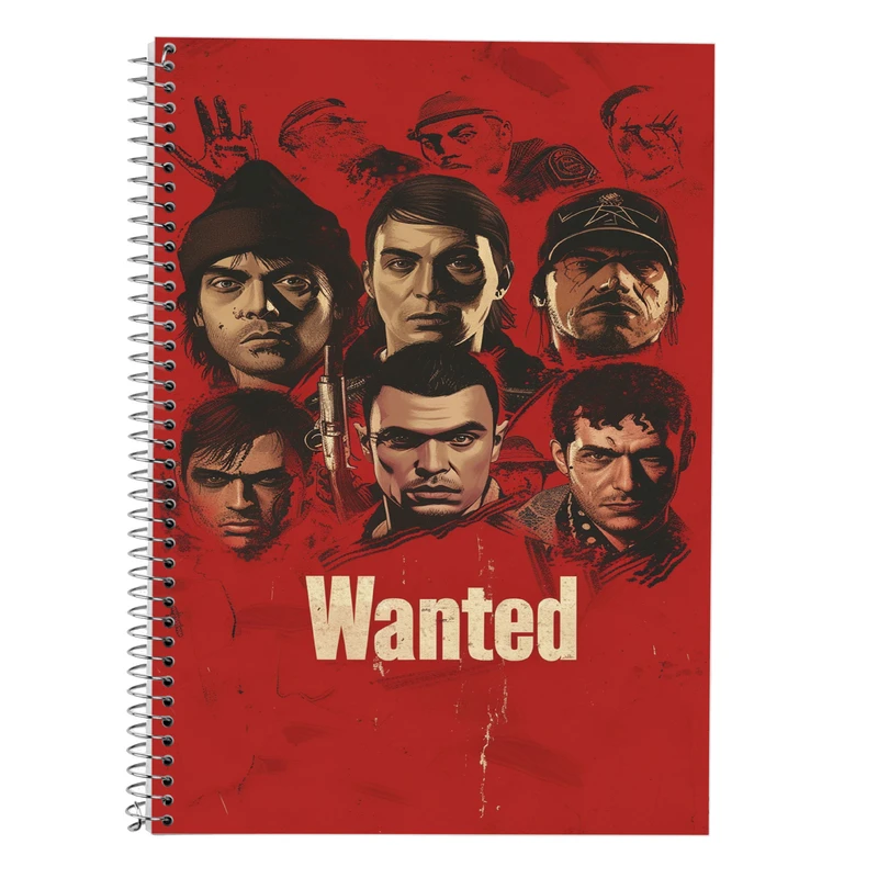 دفتر زبان 50 برگ مدوپد مدل دو خط طرح رد دد red dead کد DF13507