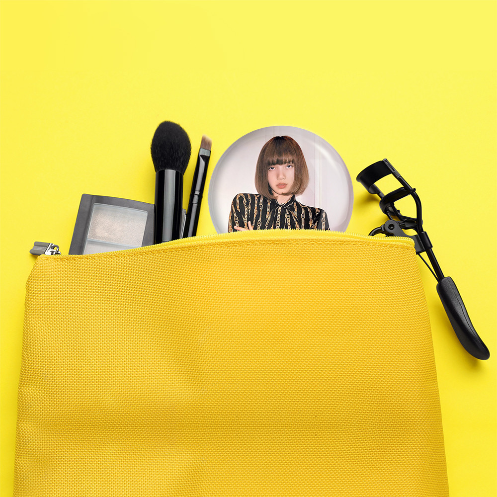 آینه جیبی خندالو مدل لیسا گروه بلک پینک Black Pink  کد 16682