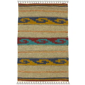 گلیم دستبافت یک متری مدل پادری کد 1674