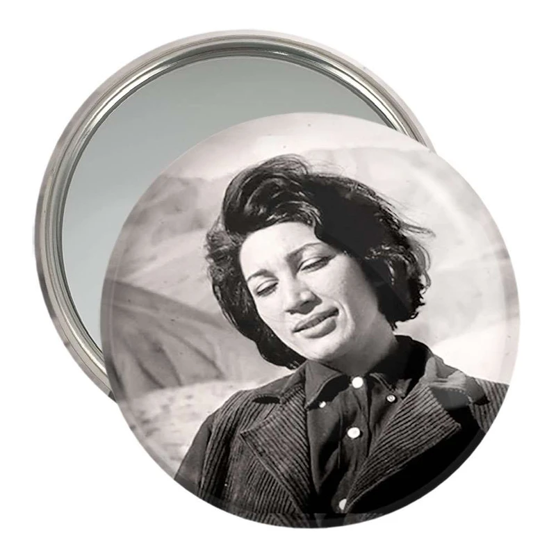 آینه جیبی خندالو مدل فروغ فرخزاد  کد 5343