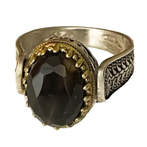 انگشتر نقره مردانه مدل سیاه قلم جزء یمنی