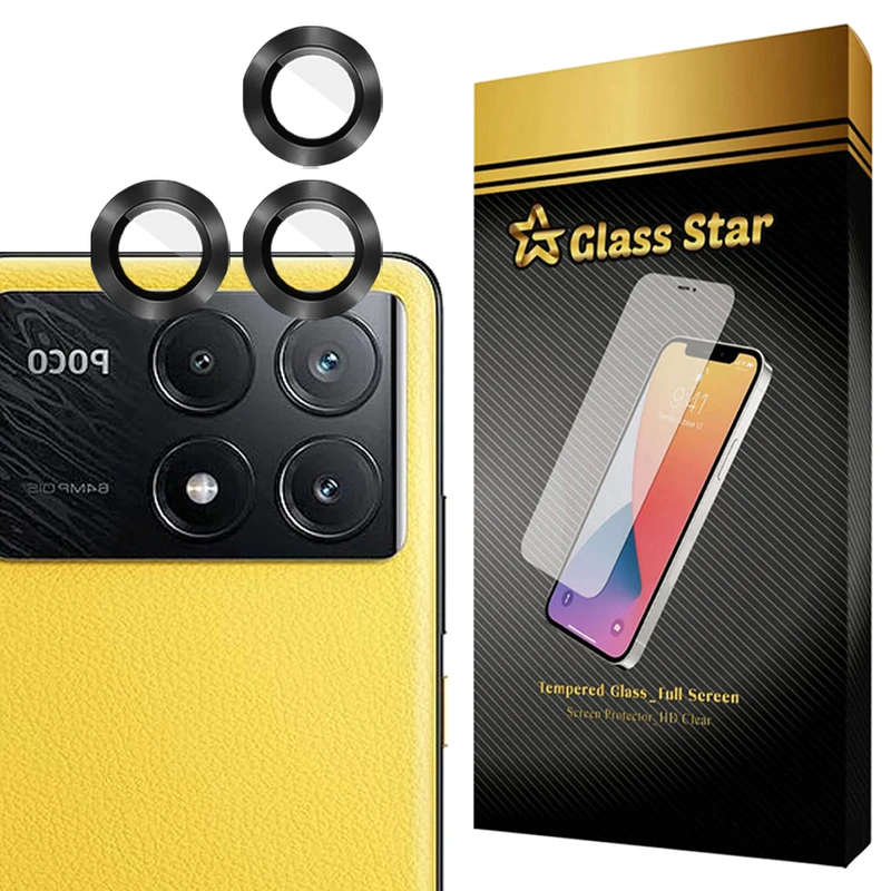 محافظ لنز دوربین فلزی گلس استار مدل GRIN مناسب برای گوشی موبایل شیائومی Poco X6 Pro 5G