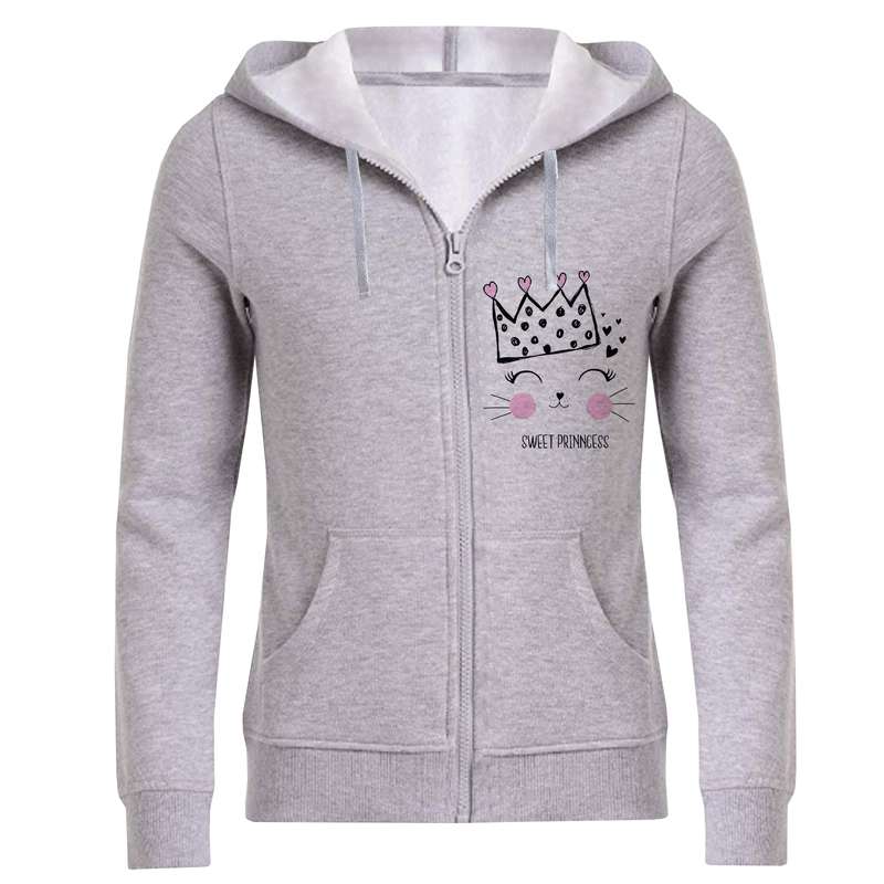 سویشرت زنانه مدل گربه و تاج F186