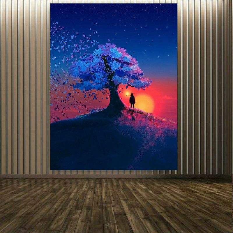 پوستر دیواری طرح نقاشی درخت مدل شاین کد SOD14117