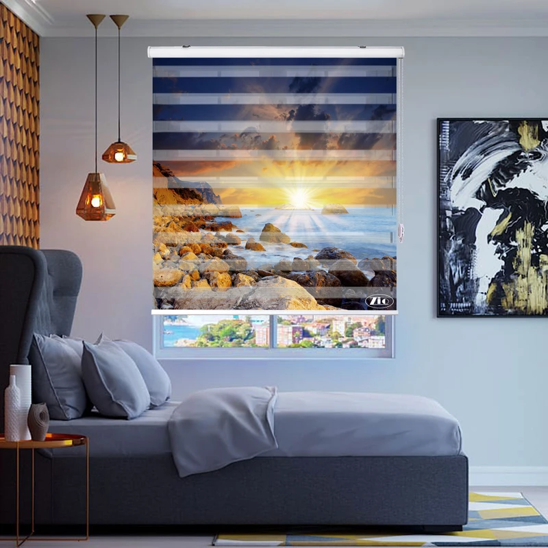  پرده زبرا زیو مدل L5033 سایز 100x150 سانتی متر