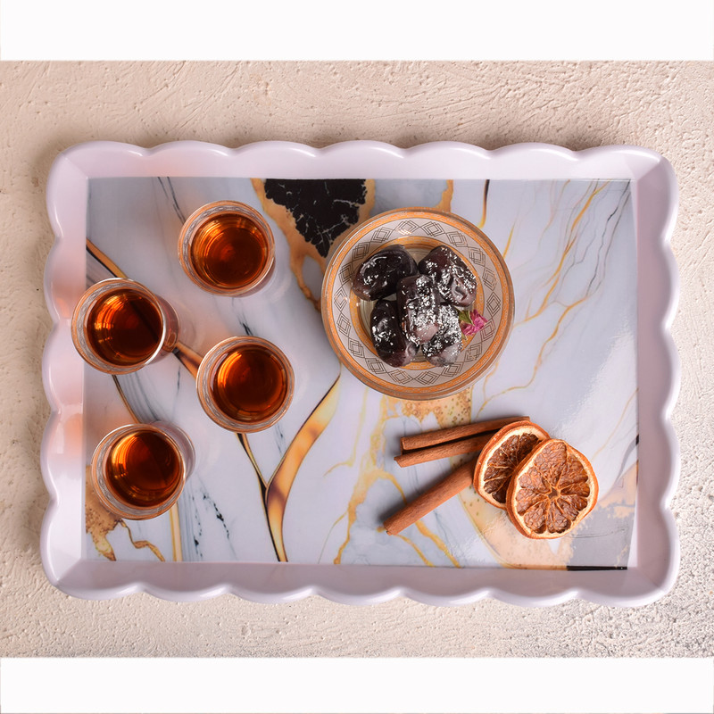سینی مهروز مدل GH-6003-511 طرح مرمر