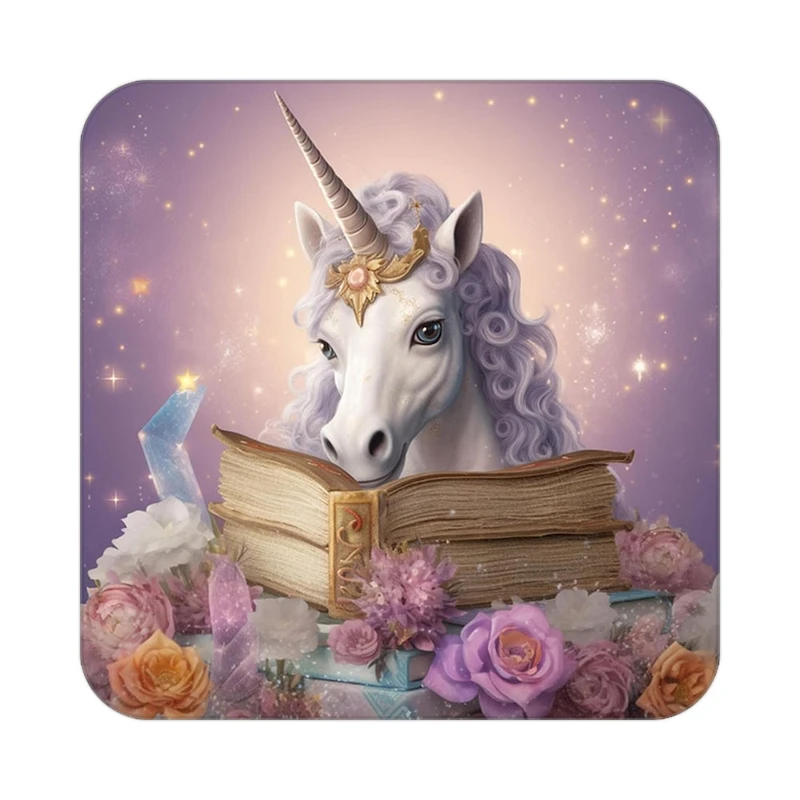 زیر لیوانی کاکتی طرح اسب تک شاخ و یونیکورن مدل mp32719