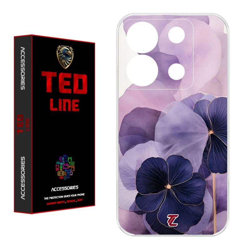 کاور تدلاین طرح گل بنفش کد 1159 مناسب برای گوشی موبایل شیائومی Redmi Note 13 Pro 5G / Poco X6