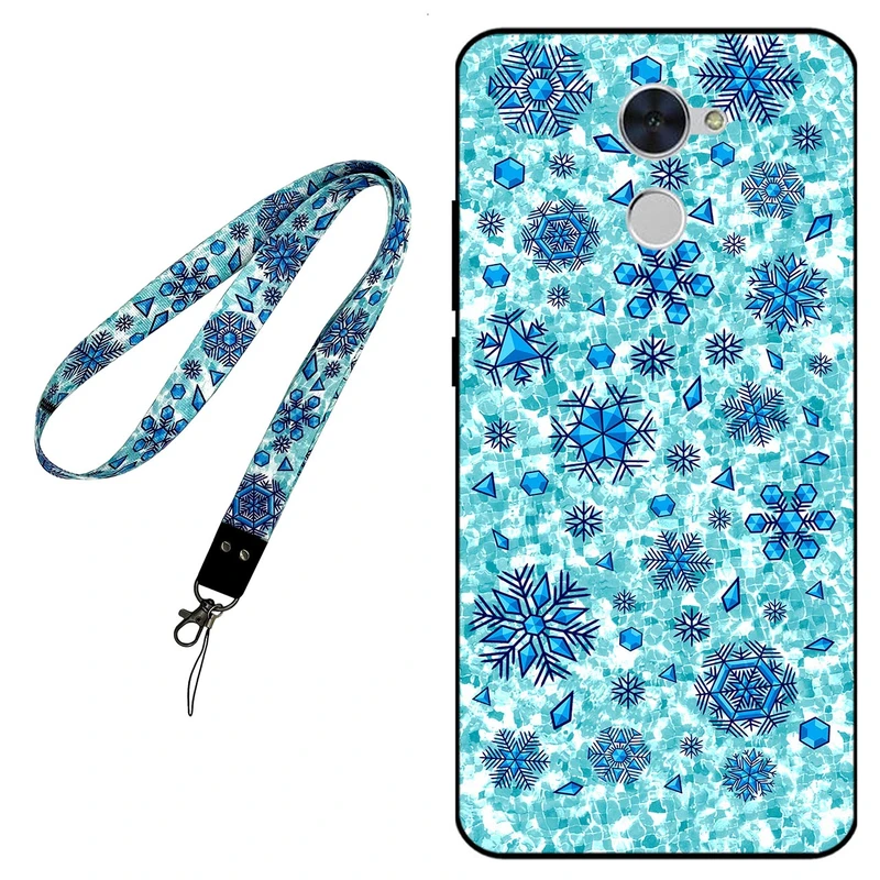 کاور مگافون طرح برف مدل 0014 مناسب برای گوشی موبایل هوآوی Y7 Prime 2017 / Y7 2017 به همراه بند گردنی