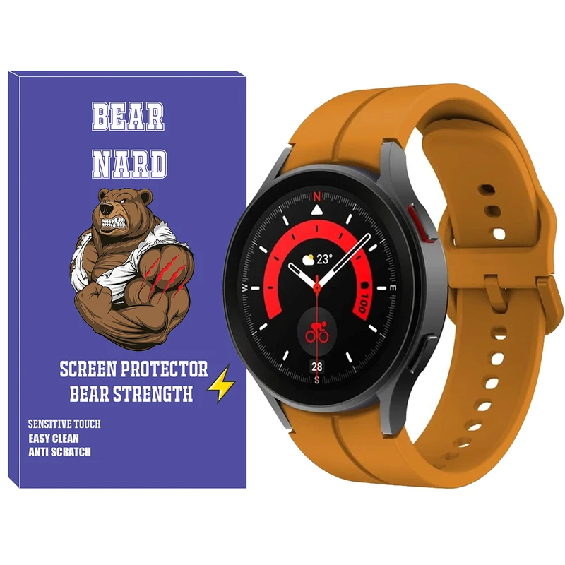 بند برنارد مدل Silic-ORG-BR مناسب برای ساعت هوشمند سامسونگ Galaxy Watch 4 44mm / Watch 5 44mm