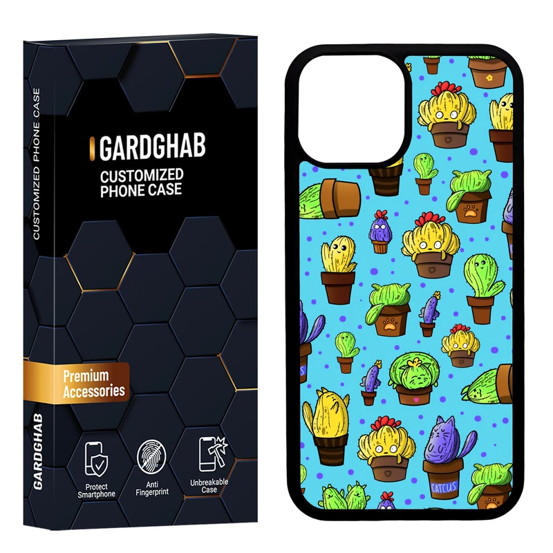 کاور گارد قاب مدل دورژله ای پشت گلس فانتزی مناسب برای گوشی موبایل اپل iPhone 13 Mini