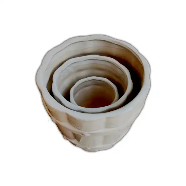 گلدان سرامیکی مدل بشکه ای کد K700 مجموعه 3 عددی