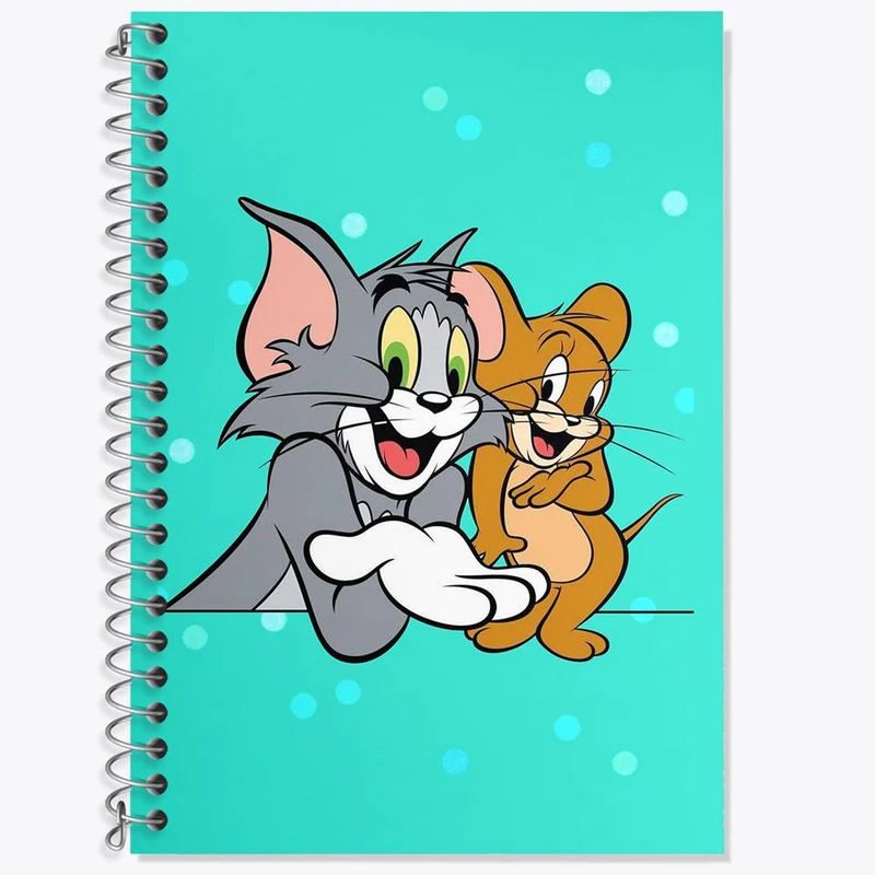دفتر زبان 50 برگ خندالو مدل دو خط طرح تام و جری Tom And Jerry کد 10722