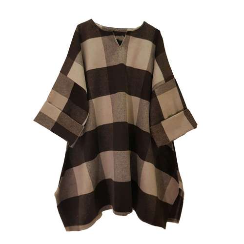 پانچو زنانه مدل پشمی چهارخونه 267