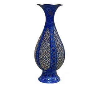 گلدان میناکاری اسماعیلی مدل خمره ای طرح نقش برجسته کد 841159-8