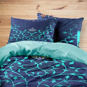 سرویس خواب مدوپد طرح اسلیمی فیروزی مدل mod00012 یک نفره 4 تکه