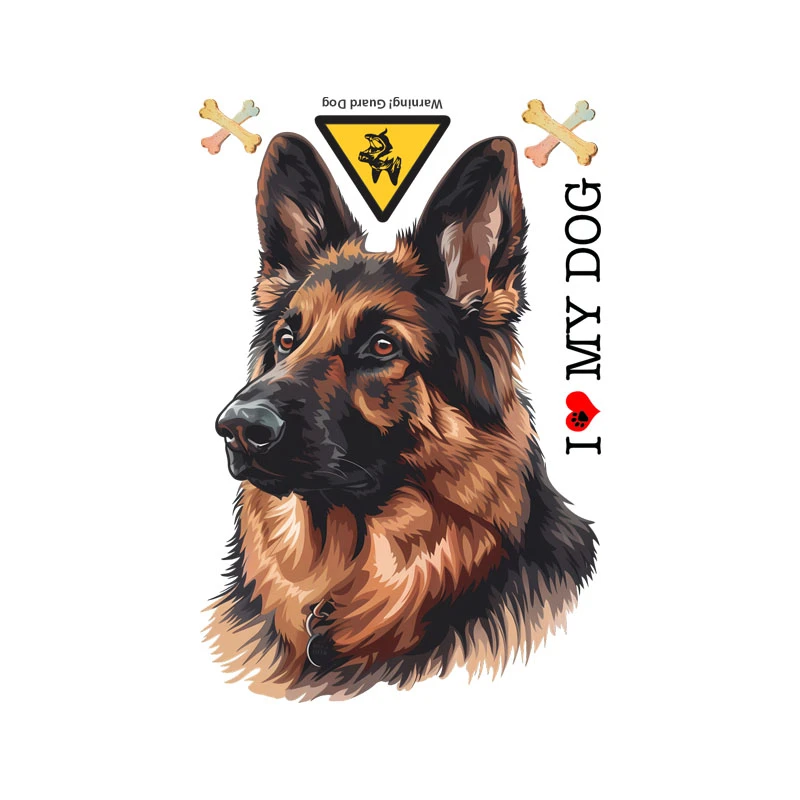 استیکر برجسته لپ تاپ و موبایل مدل سگ ژرمن شپرد مجموعه 5 عددی