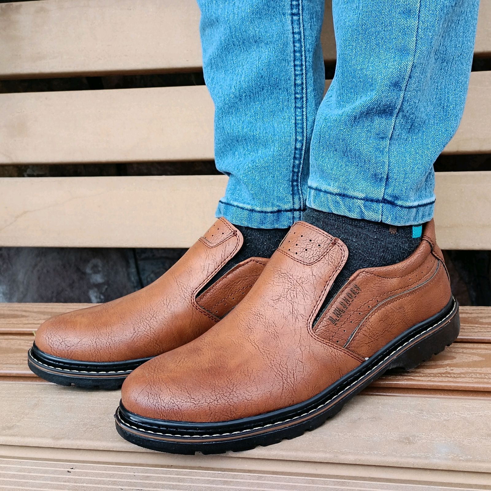 کفش مردانه مدل آرتین طبی کشی رنگ قهوه ای  -  - 8