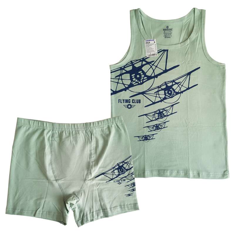 ست تاپ و شلوارک پسرانه بایکار مدل 2914O