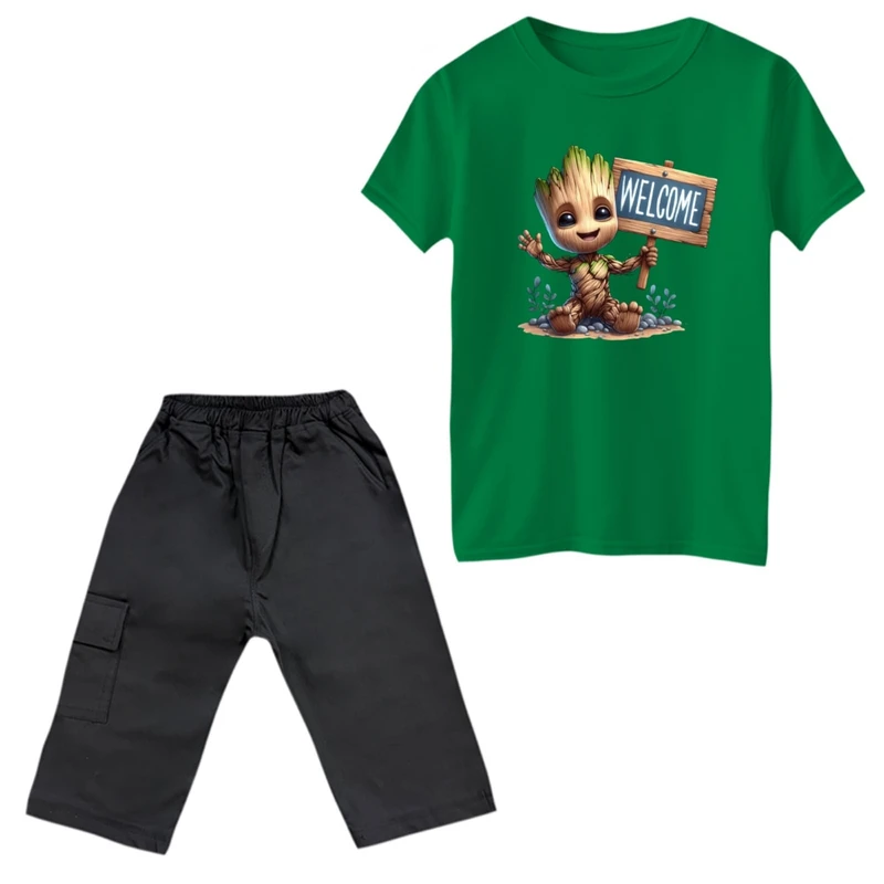 ست تی‌شرت و شلوارک پسرانه مدل گروت کد 3