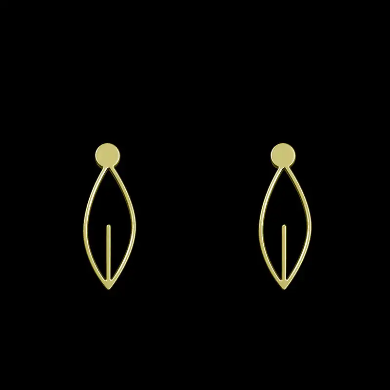 گوشواره طلا 18 عیار زنانه مدوپد مدل برگ کد GA1-15960