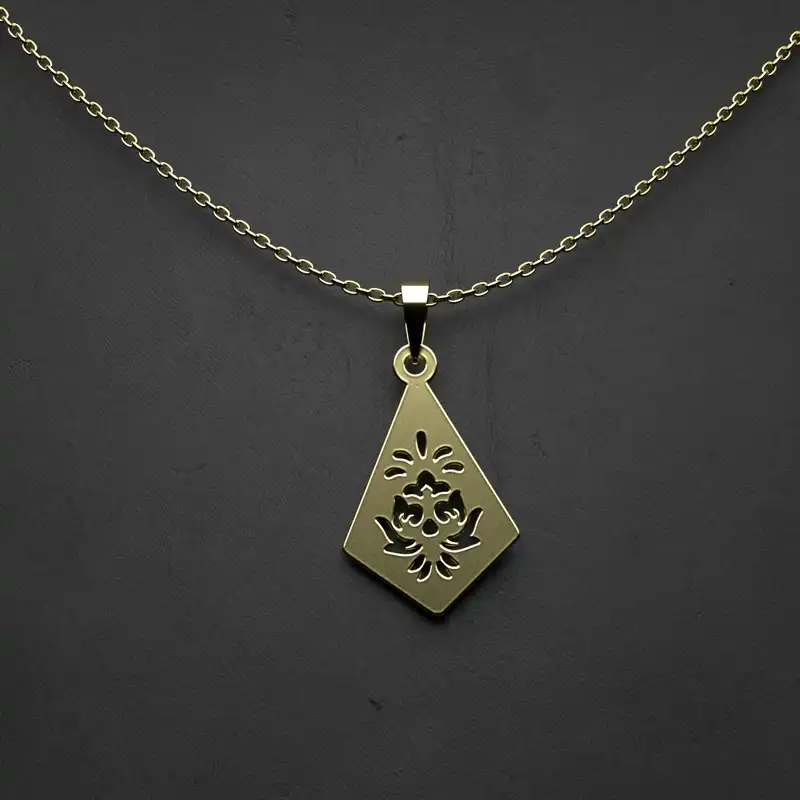 گردنبند طلا 18 عیار زنانه مدوپد مدل  طرح اسلیمی کد PP1066