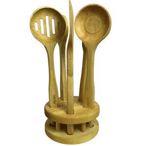 سرویس کفگیر و ملاقه چوبی 6 پارچه هایلو مدل 1057