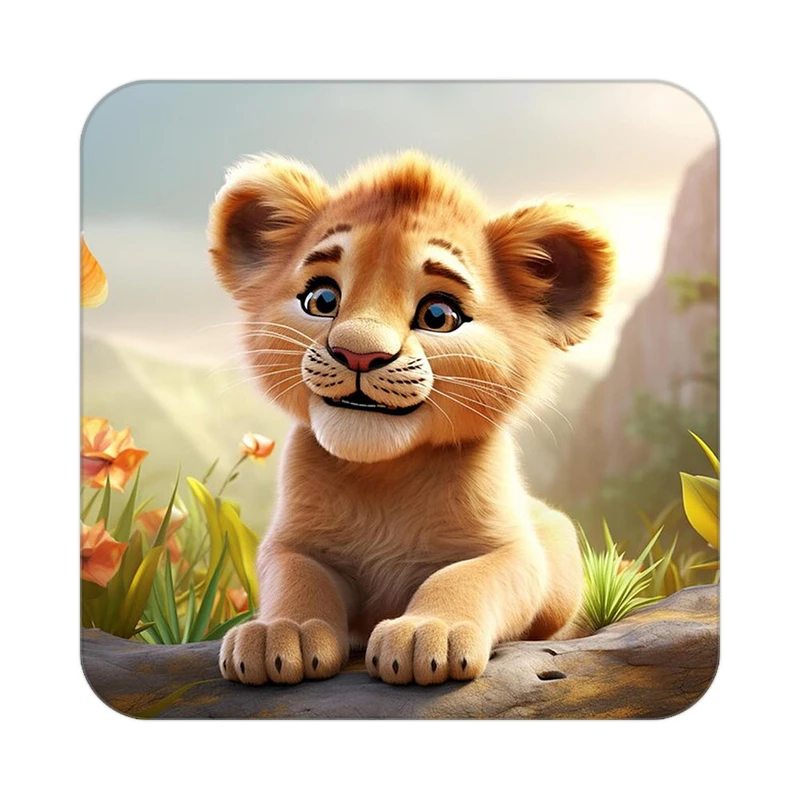 زیر لیوانی کاکتی طرح شیر مدل mp22893