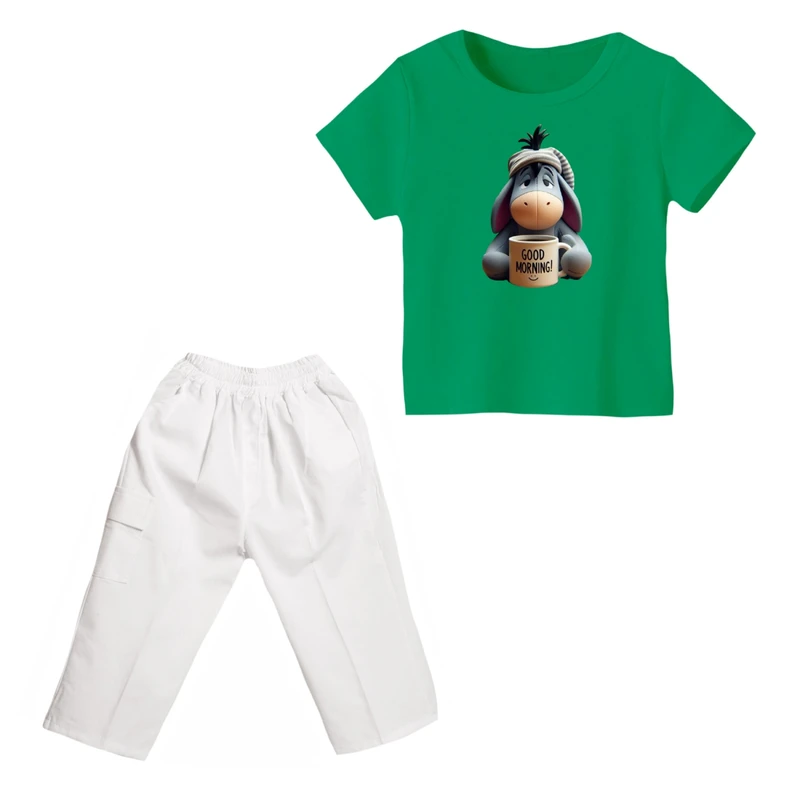 ست تی شرت و شلوارک پسرانه مدل پو کد ۳۳